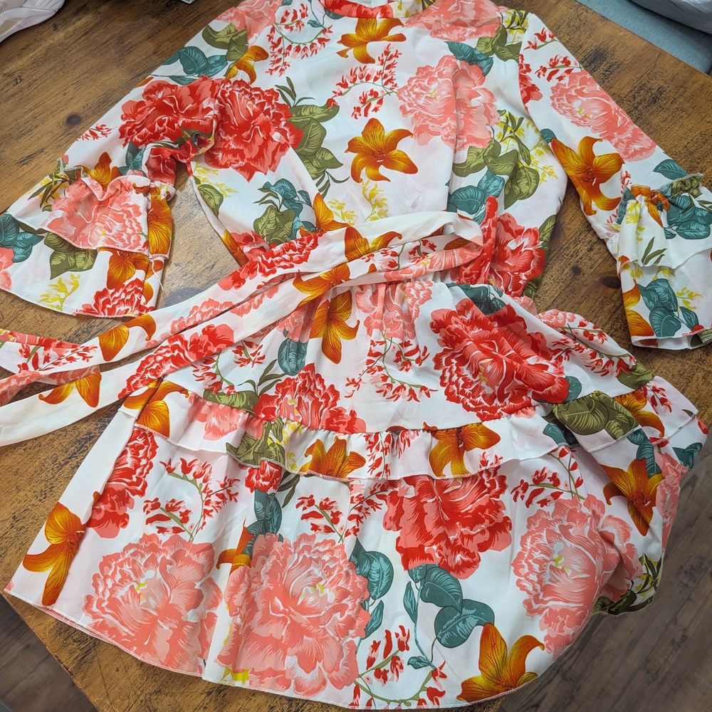 Petal & Pup Floral Skirt - Red, Green, Yellow